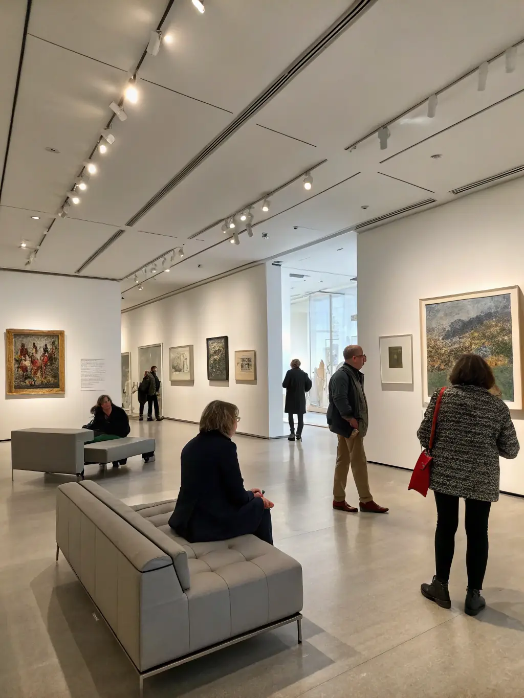 A sophisticated image of an art exhibition, featuring diverse artworks displayed in a gallery setting, highlighting the Cultural Development Center's commitment to showcasing local and international artists.